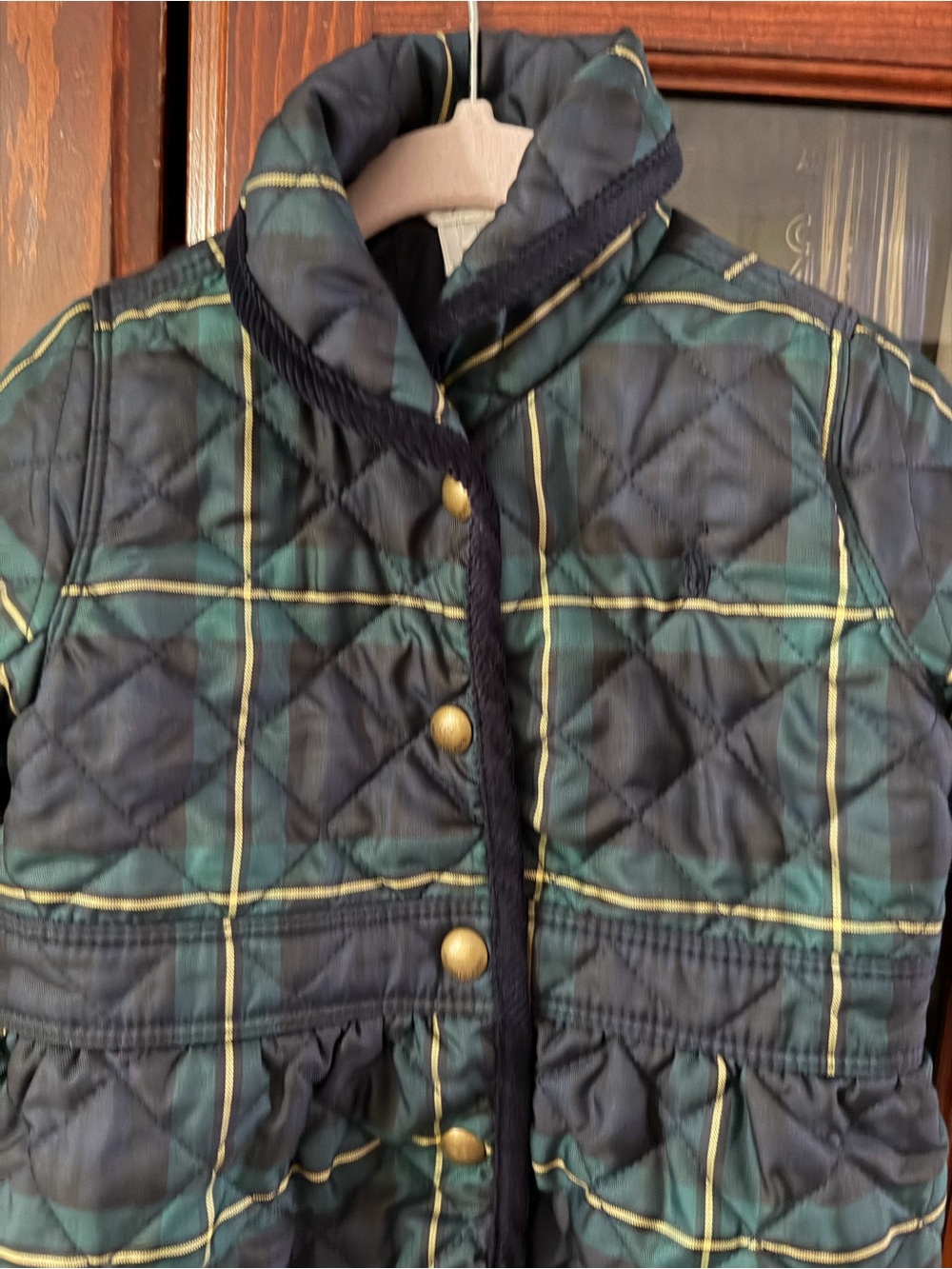 Ralph Lauren Quilted Plaid Infant Jacket - Green/Blue Size 12 Months - Picture 4 of 12
